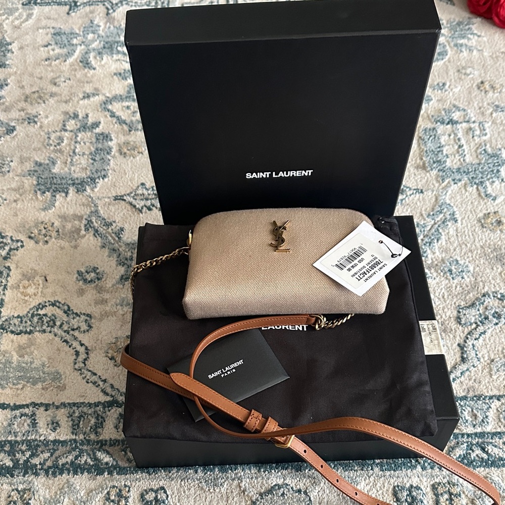 Saint Laurent Clutch with Gold Accents